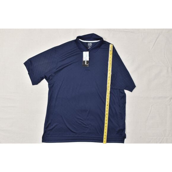 NEW Adidas ClimaCool Men's Golf Polo Shirt Navy Blue Diamond Pattern Size 2XL - Picture 4 of 8